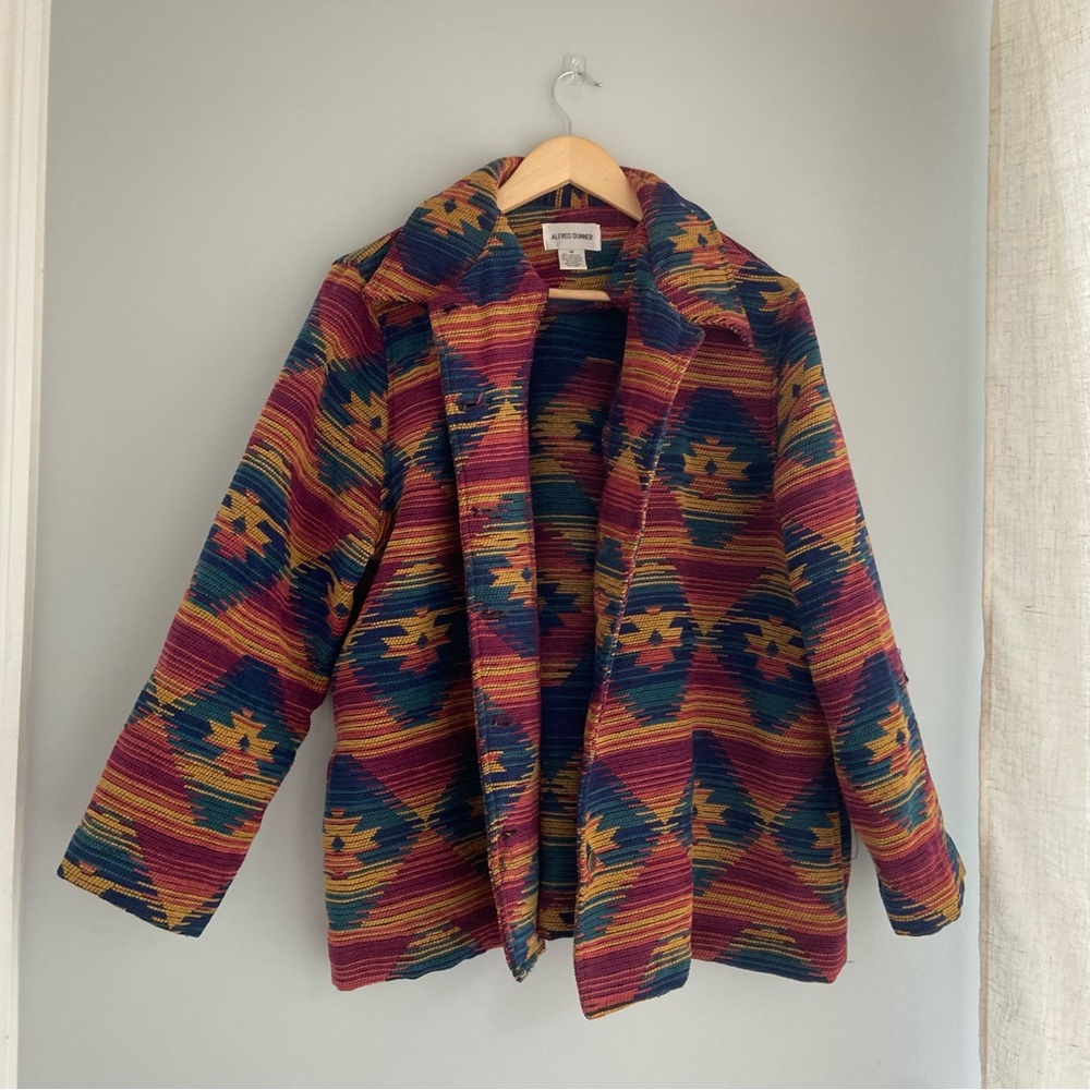 Alfred Dunner Colorful Southwest Print Vintage Jacket